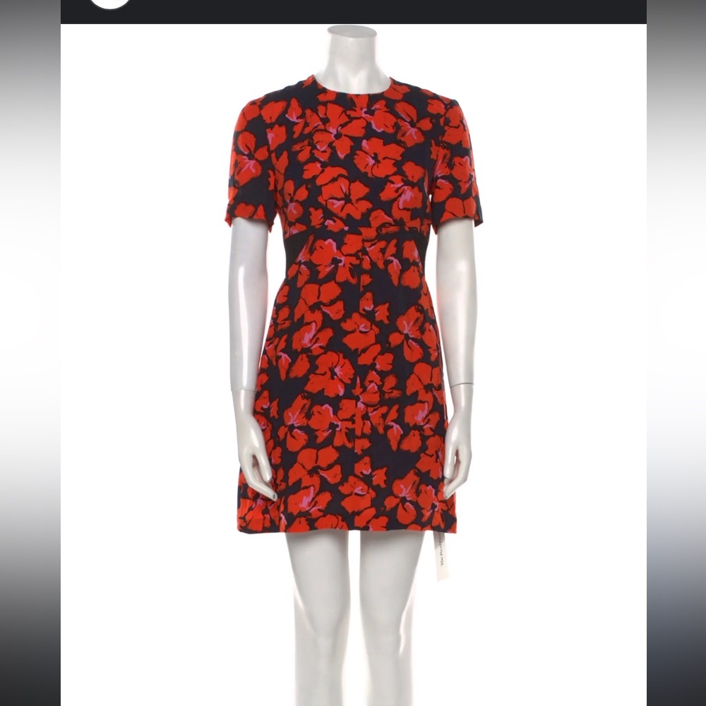 A.L.C. Red and Black Floral Mini Dress